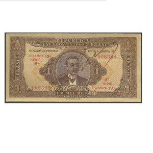 CÉDULA DO BRASIL 1 MIL RÉIS  R 80 SOB/FE