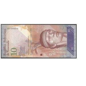CÉDULA DA VENEZUELA 10 BOLÍVARES 2009 FE
