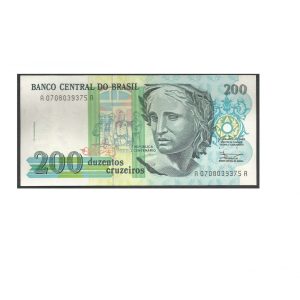 CÉDULA DO BRASIL 200 CRUZEIROS C 215 SOBERBA