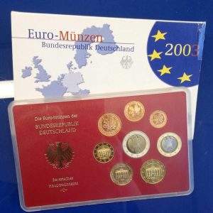 MOEDAS DA ALEMANHA 2003 D - EURO ESTOJO COM 8 MOEDAS FLOR DE CUNHO