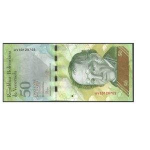 CÉDULA DA VENEZUELA 50 BOLÍVARES 2015 FE