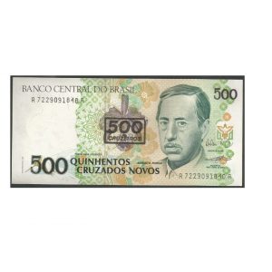 CÉDULA DO BRASIL 500 CRUZEIROS CARIMBO C 213 FE