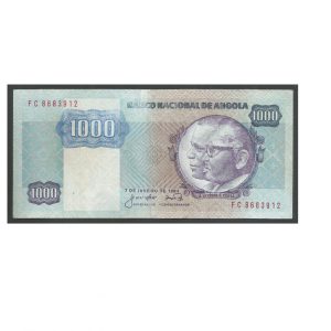 CÉDULA DE ANGOLA 1000 KWANZAS 1984 MBC/SOB