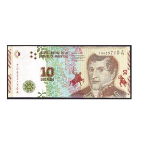 CÉDULA DA ARGENTINA 10 PESOS 2017 FE