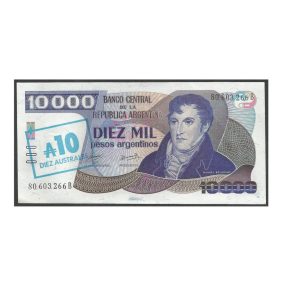 ARGENTINA 10 AUSTRAIS 1985 P 322 C FE