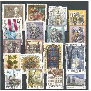SELOS DA ÁUSTRIA 18 DIFERENTES USADOS