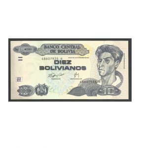 CÉDULA DA BOLÍVIA 10 BOLIVIANOS FE