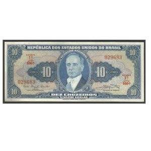 CÉDULA DO BRASIL 10 CRUZEIROS  C 019 SOBERBA