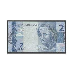CÉDULA DO BRASIL 2 REAIS C 333 AG FE