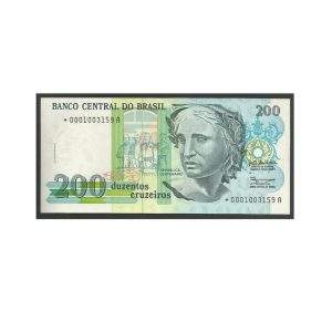 CÉDULA DO BRASIL 200 CRUZEIROS REPOSIÇÃO C 215 A FE