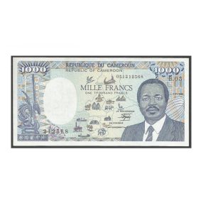 CÉDULA DE CAMARÕES 1000 FRANCOS 1986 FE