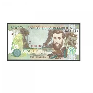 CÉDULA DA COLÔMBIA 5.000 PESOS 2013 P 452 FE