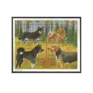 FINLÂNDIA CÃES 1989 - BLOCO YV 1044/7 MINT
