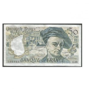 CÉDULA DA FRANÇA 50 FRANCOS 1984 P 152 B MBC