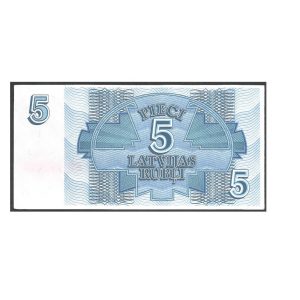 CÉDULA DA LETÔNIA 5 RUBLOS FE