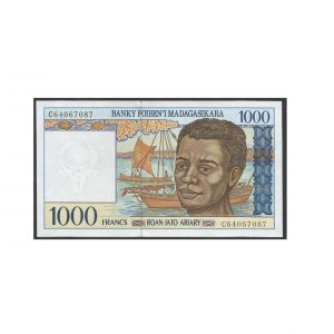 CÉDULA DE MADAGASCAR 1000 FRANCOS FE