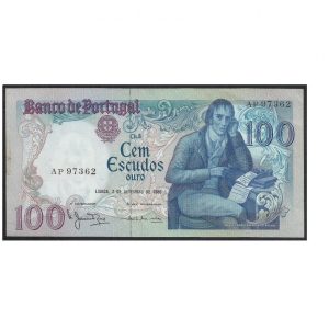 CÉDULA DE PORTUGAL 100 ESCUDOS 1980 SOB/FE