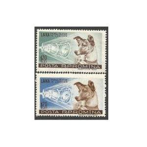 ROMÊNIA CADELA LAIKA 1957 - SW 1690/1 MINT