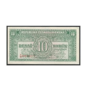 CÉDULA DA TCHECOSLOVÁQUIA 10 KORUN FE