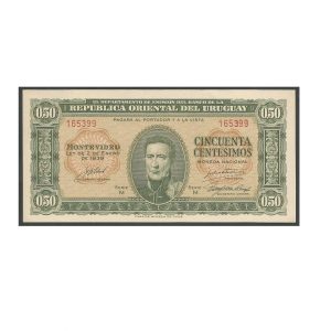 CÉDULA DO URUGUAI 50 CENTAVOS 1939 FE