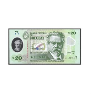 CÉDULA DO URUGUAI 20 PESOS 2020 POLÍMERO FE
