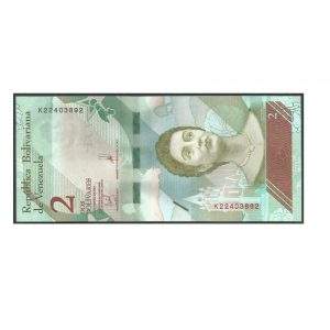 CÉDULA DA VENEZUELA 2 BOLÍVARES 2018 FE