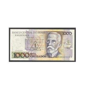 CÉDULA DO BRASIL 1 CRUZADO NOVO CARIMBO - C 198 FE