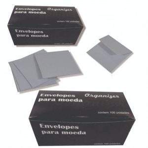 ENVELOPE DE PAPEL PARA MOEDAS CX COM 100 UNIDADES
