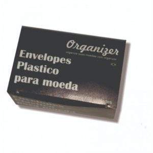 ENVELOPE PLÁSTICO PARA MOEDAS - CAIXA COM 100 UNIDADES