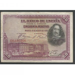 CÉDULA DA ESPANHA 50 PESETAS 1928 P 75 C MBC