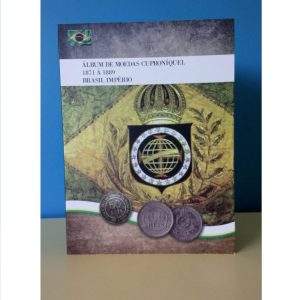 ÁLBUM DE MOEDAS CUPRONÍQUEL - 1871 A 1889 - BRASIL IMPÉRIO