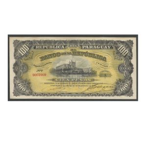 CÉDULA DO PARAGUAI 100 PESOS 1907 SOB/FE