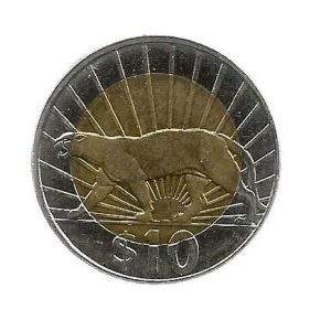MOEDA DO URUGUAI 10 PESOS 2011 KM 134