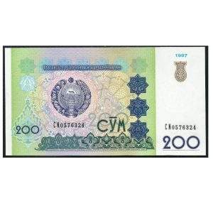 CÉDULA DO UZBEQUISTÃO 200 SOM 1997 FE