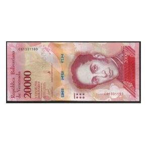 CÉDULA DA VENEZUELA 20.000 BOLÍVARES 2017 FE