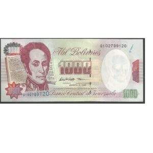 CÉDULA DA VENEZUELA 1000 BOLÍVARES 1998  SOB/FE