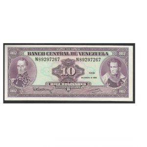 CÉDULA DA VENEZUELA 10 BOLÍVARES 1992 FE