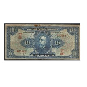CÉDULA DO BRASIL 10 MIL RÉIS R110 D MBC