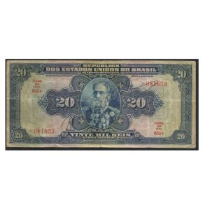 CÉDULA DO BRASIL 20 MIL RÉIS R 119 D MBC