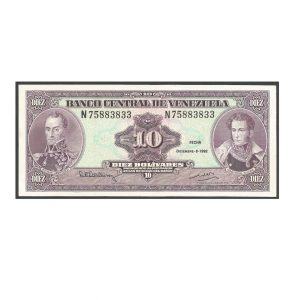 CÉDULA DA VENEZUELA 10 BOLÍVARES SOB/FE