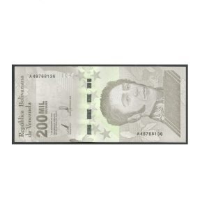 CÉDULA DA VENEZUELA 200 MIL BOLÍVARES 2020 FE
