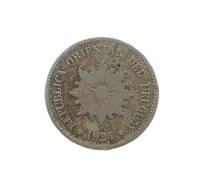 MOEDA DO URUGUAI 2 CENTAVOS 1924 KM 20 - Imagem 2