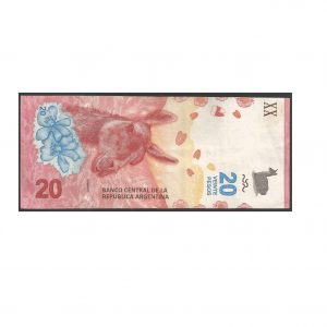 CÉDULA DA ARGENTINA 20 PESOS LETRA B MBC/SOB