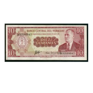CÉDULA DO PARAGUAI 10 GUARANIS SOBERBA