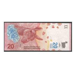 CÉDULA DA ARGENTINA 20 PESOS LETRA B FE