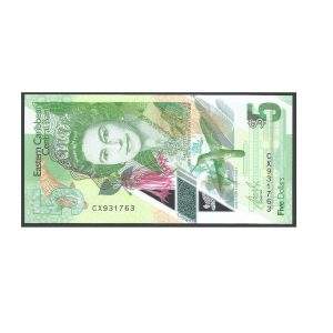 CÉDULA DOS ESTADOS DO CARIBE ORIENTAL 5 DÓLARES 2019 FE