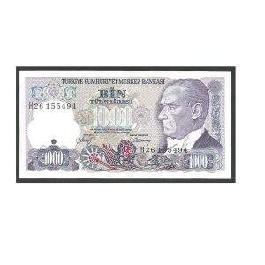 CÉDULA DA TURQUIA 1000 LIRAS FE