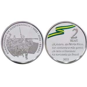 MOEDA DO BRASIL 2 REAIS BICENTENÁRIO DA INDEPENDÊNCIA