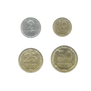 MOEDAS DA UCRÂNIA 4 DIFERENTES