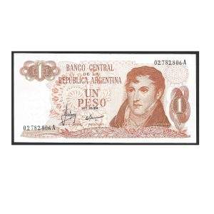 CÉDULA DA ARGENTINA 1 PESO LETRA A SOB/FE